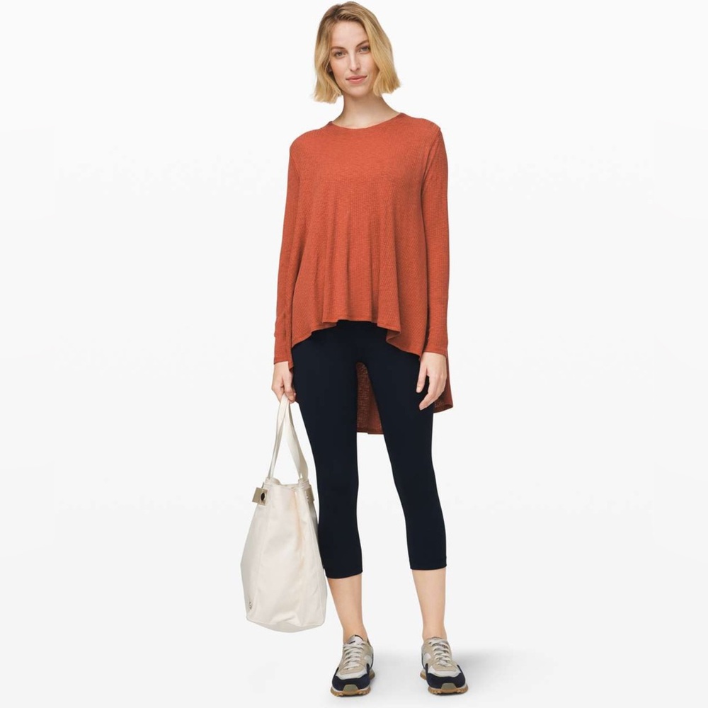 Lululemon Dare to Drape Long Sleeve Rustic Clay women’s size xxs